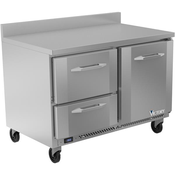 Victory Refrigeration VWFD48HC2 48'' 1 Door 2 Drawer Counter Height