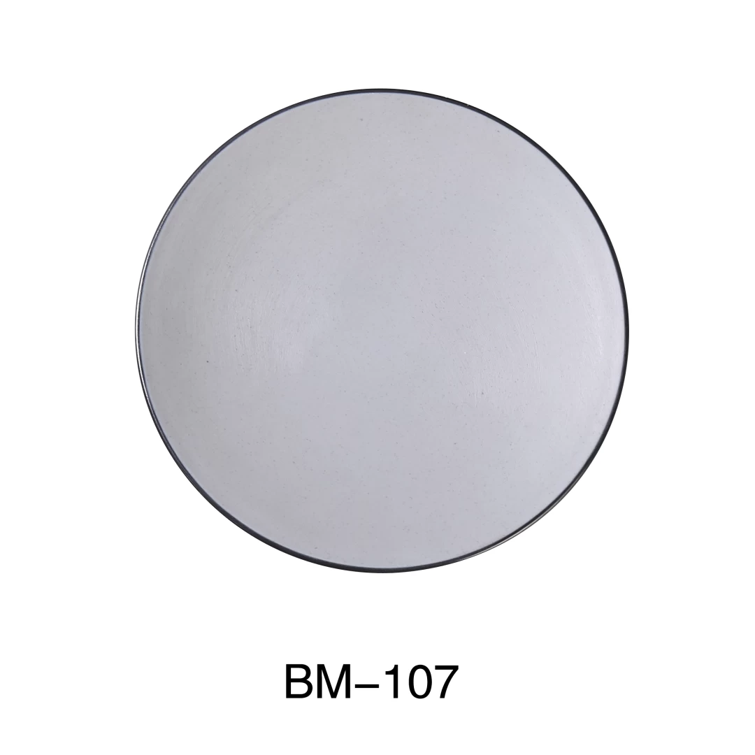 Yanco BM-107 Birmingham 7 1/2" Round Plate, Melamine, Scratch Resistant, Pack of 48