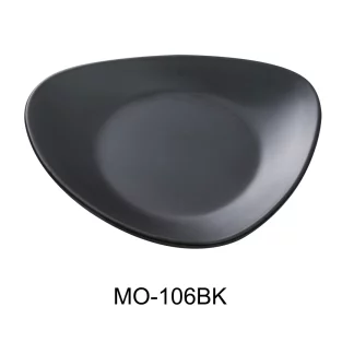 Yanco MO-106BK Moderne 6" Triangle Plate, Black, Melamine, Pack of 48