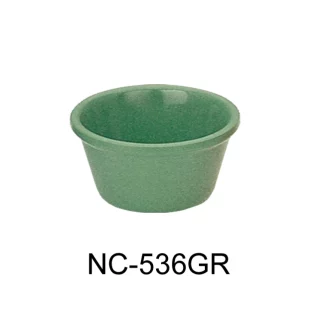 Yanco NC-536GR Mile Stone Smooth Ramekin, 2 Oz Capacity, 1.25" Height, 2.75" Diameter, Melamine, Green Color, Pack of 72