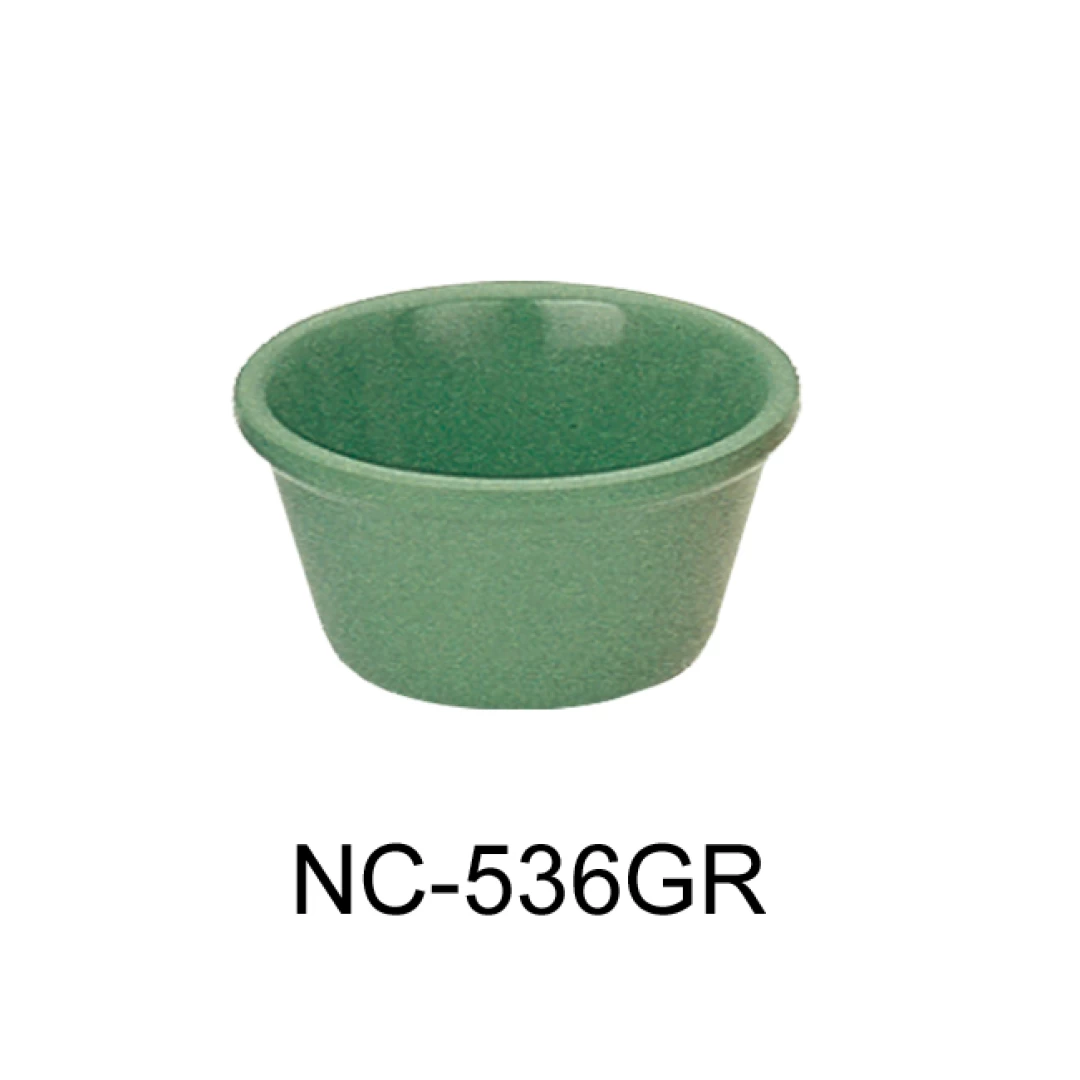 Yanco NC-536GR Mile Stone Smooth Ramekin, 2 Oz Capacity, 1.25" Height, 2.75" Diameter, Melamine, Green Color, Pack of 72