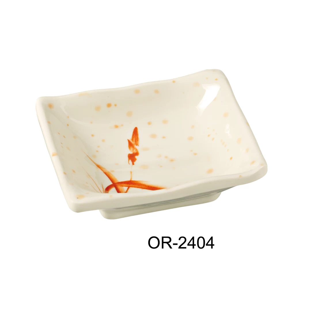 Yanco OR-2406 Orchis Rectangular Plate, 6" Length, 4.5" Width, Melamine, Gold Color, Pack of 72
