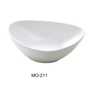 Yanco MO-211 Moderne 11" Deep Triangle/Pasta Plate, 60 Oz, White, Melamine, Pack of 12