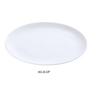 Yanco AC-8-CP Abco Coupe Platter, 8.25" Length X 5.75" Width, Porcelain, Super White, Pack of 24