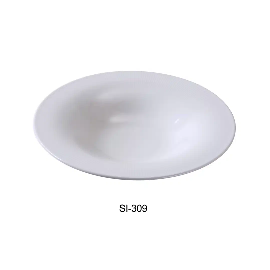 Yanco SI-309 Siena Collection 9" Soup/Salad Plate, 8 Oz, 1.5" Height, Bone White, Porcelain (Pack of 24)