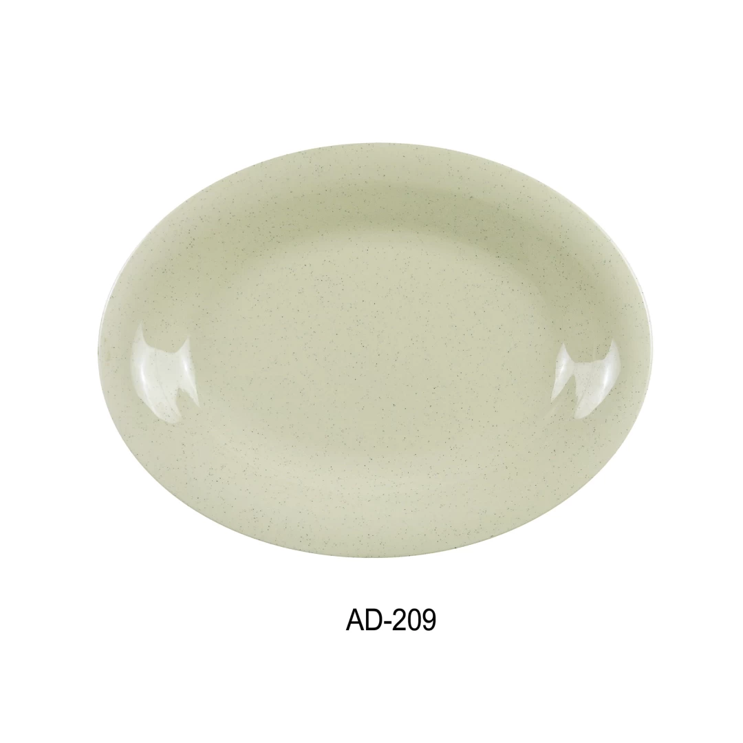 Yanco AD-209 Ardis Oval Platter, 9.5" Length, 7.25" Width, Melamine, Pack of 24