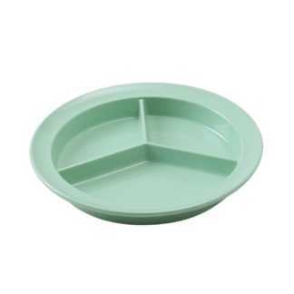 Yanco NS-701G Nessico 3-Compartment Deep Plate, 8.75" Diameter, Melamine, Green Color, Pack of 24