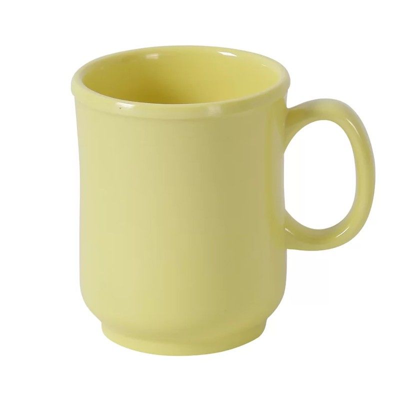 Yanco NS-901Y Nessico Bulbous Mug, 8 Oz Capacity, Melamine, Yellow Color, Pack of 48