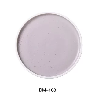 Yanco DM-108 Denmark 8" X 3/4" Round Plate With Upright Rim, Porcelain, Matte Glaze, Pack of 36