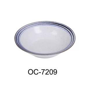 Yanco OC-7209 Ocean 9" X 2 1/2"H Rim Bowl 24 Oz, Porcelain, Pack of 12
