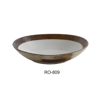 Yanco RO-809 Rockeye 9" Oval Bowl 20 Oz, 6.25" Width, 2" Height, China, Two-Tone, Pack of 24