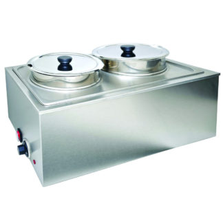 Prepline PFW500NT Full-Size Electric Countertop Food/Soup Warmer with 2 Inserts and 2 Lids - 110V, 1200W