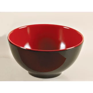 Yanco CR-3004 Black And Red Two-Tone Nanjing Bowl, 8 Oz Capacity, 4.5" Diameter, 2" Height, Melamine, Black/Red Color, Pack of 48
