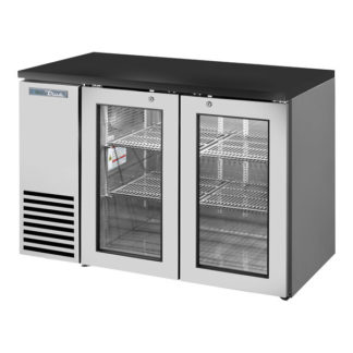 True TBB24-48-2G-Z1-BST-S-1 48 1/8" Bar Refrigerator - 2 Swinging Glass Doors, Stainless, 115v