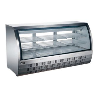 Omcan 50080 82-inch Refrigerated Floor Showcase with Stainless Steel Exterior