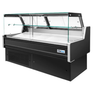 Coldline LDC98-F 102" Refrigerated Flat straight Glass Fish Display Case with Ice Bin and Drain