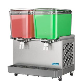 Crathco SR-25-16 Classic Pro Bubbler (2) 4.75 Gal. Stainless Steel Base Pre Mix Cold Beverage Dispenser - 120 Volts